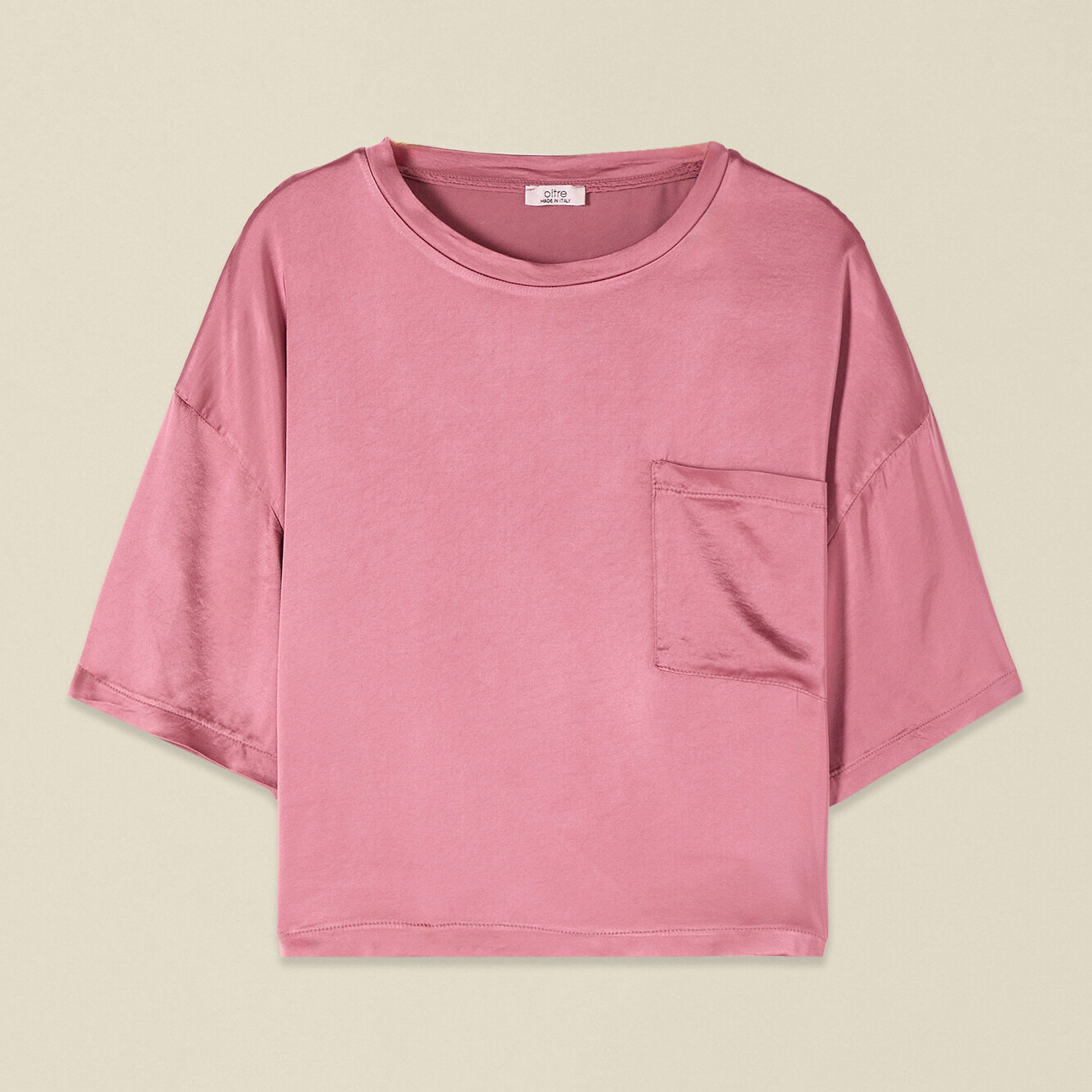 Oltre - Blusa boxy in raso di viscosa - Rosa
