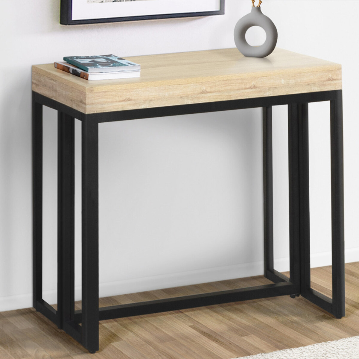 Consoles-tables à manger extensibles Memphis - Bois / Noir