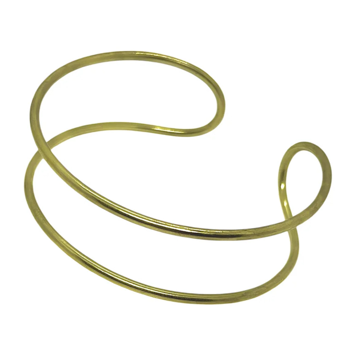 Brazalete doble aro en latón dorado multiposición ajustbale