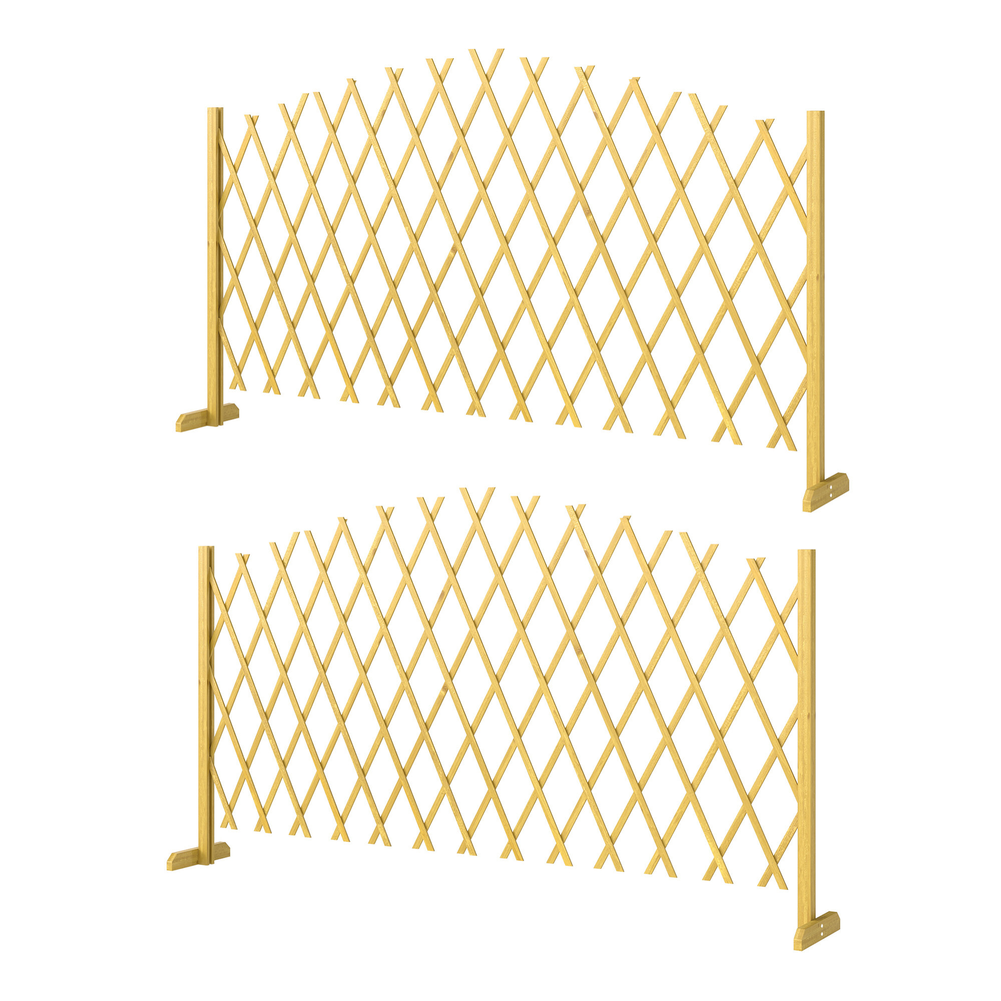 Lot de 2 barrières extensibles - 180x30x103cm - bois pré-huilé