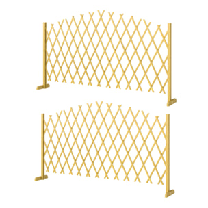 Lot de 2 barrières extensibles - 180x30x103cm - bois pré-huilé