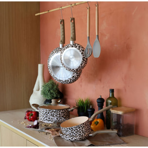 Poêle en aluminium 28cm motif léopard - tous feux LEOPARD