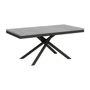 Mesa extensible 90x180/284 cm Karida Evolution cemento estructura antracita