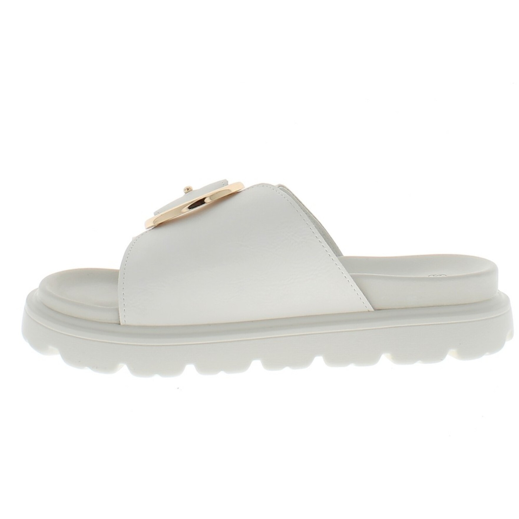 Armata di Mare Scarpe Donna Ciabatte con Fibbia in Metallo AMD S51H01 White