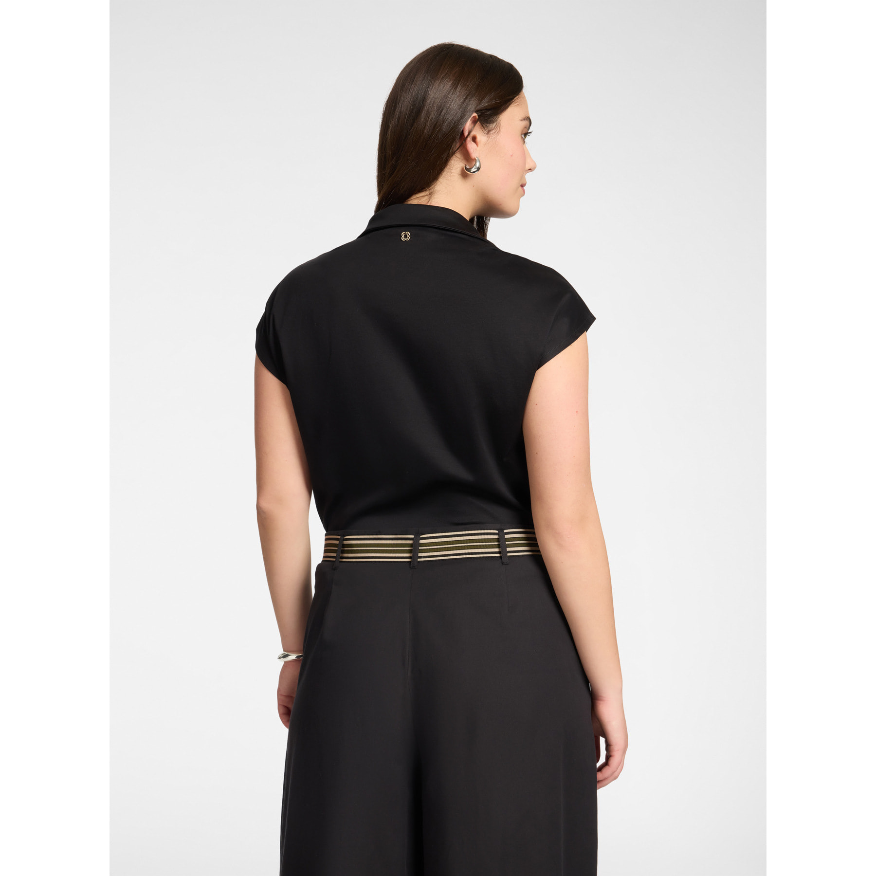 Elena Mirò - Camiseta con cuello - Negro