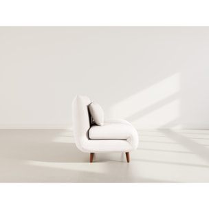 Lumi - Banquette convertible clic-clac 1 place en velours côtelé - Beige