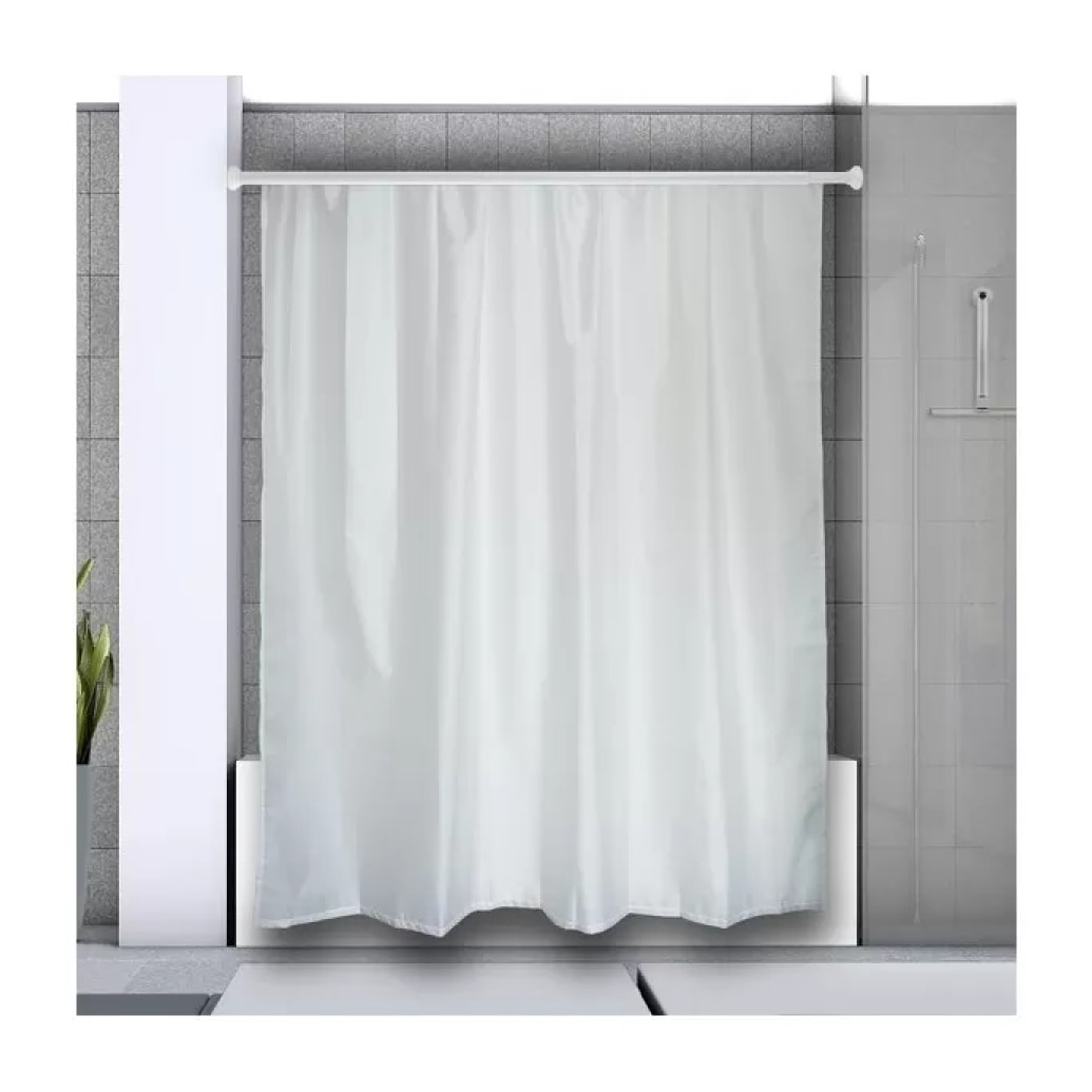 Spirella Barre tringle pour rideau de douche d'angle modulable à fixer en Alu DECOR UNIVERSAL Blanc