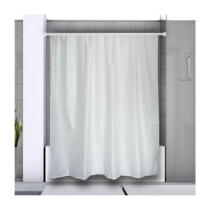 Spirella Barre tringle pour rideau de douche d'angle modulable à fixer en Alu DECOR UNIVERSAL Blanc