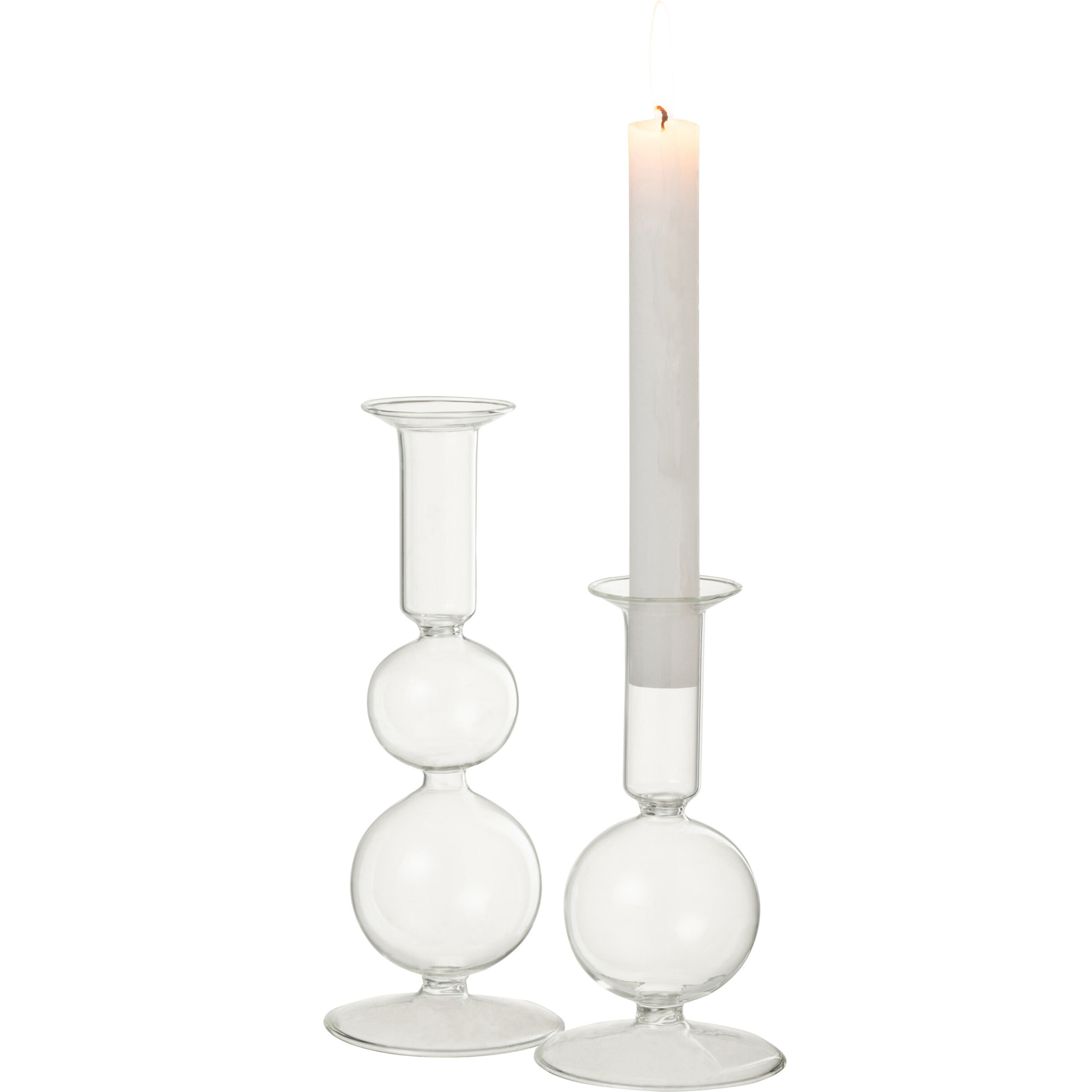 J-Line chandelier 2 Boules - verre - transparent - large