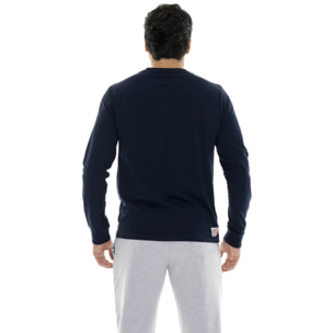 T-shirt a manica lunga con logo piccolo "Basic"