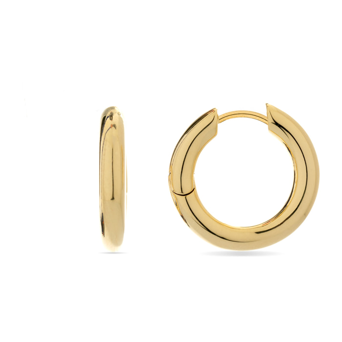 Pendientes de 12mm de diámetro acabado oro amarillo de 18K - Sinem