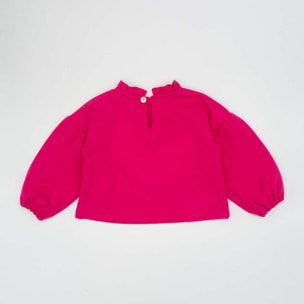 Blusa punto roma con corazón rosa