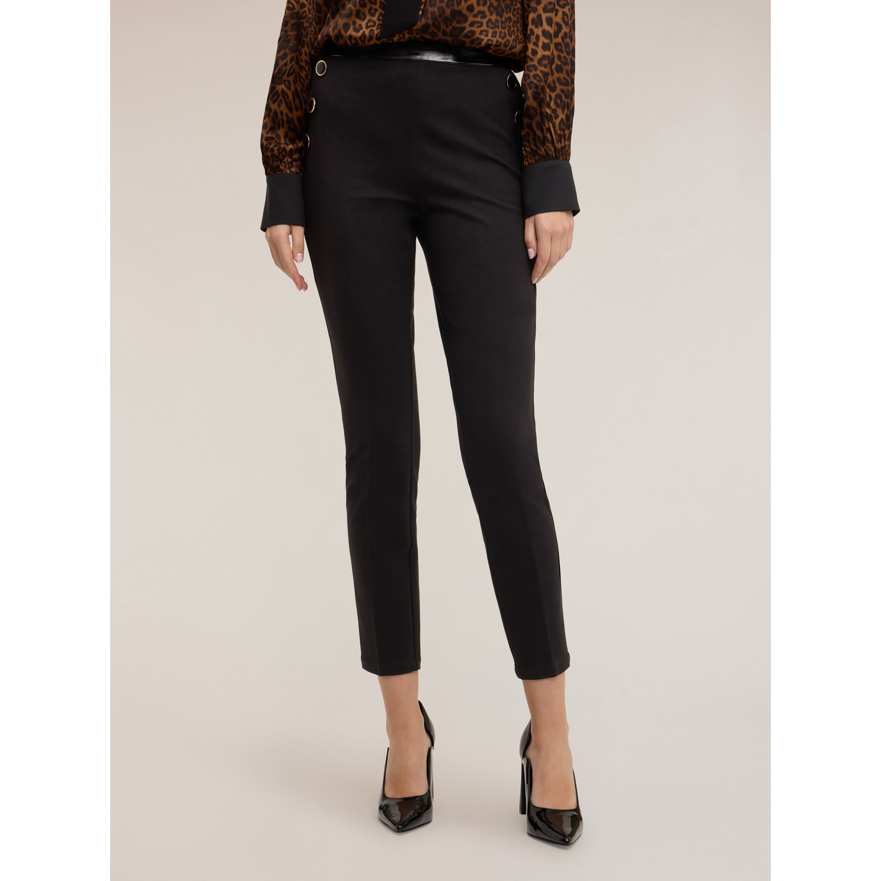 Motivi - Pantaloni skinny motivo bottoni - Nero