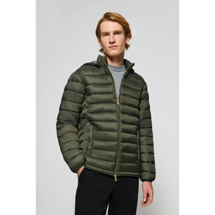 Giacca ultralight Corey verde con cappuccio rimovibile e ricamo PC