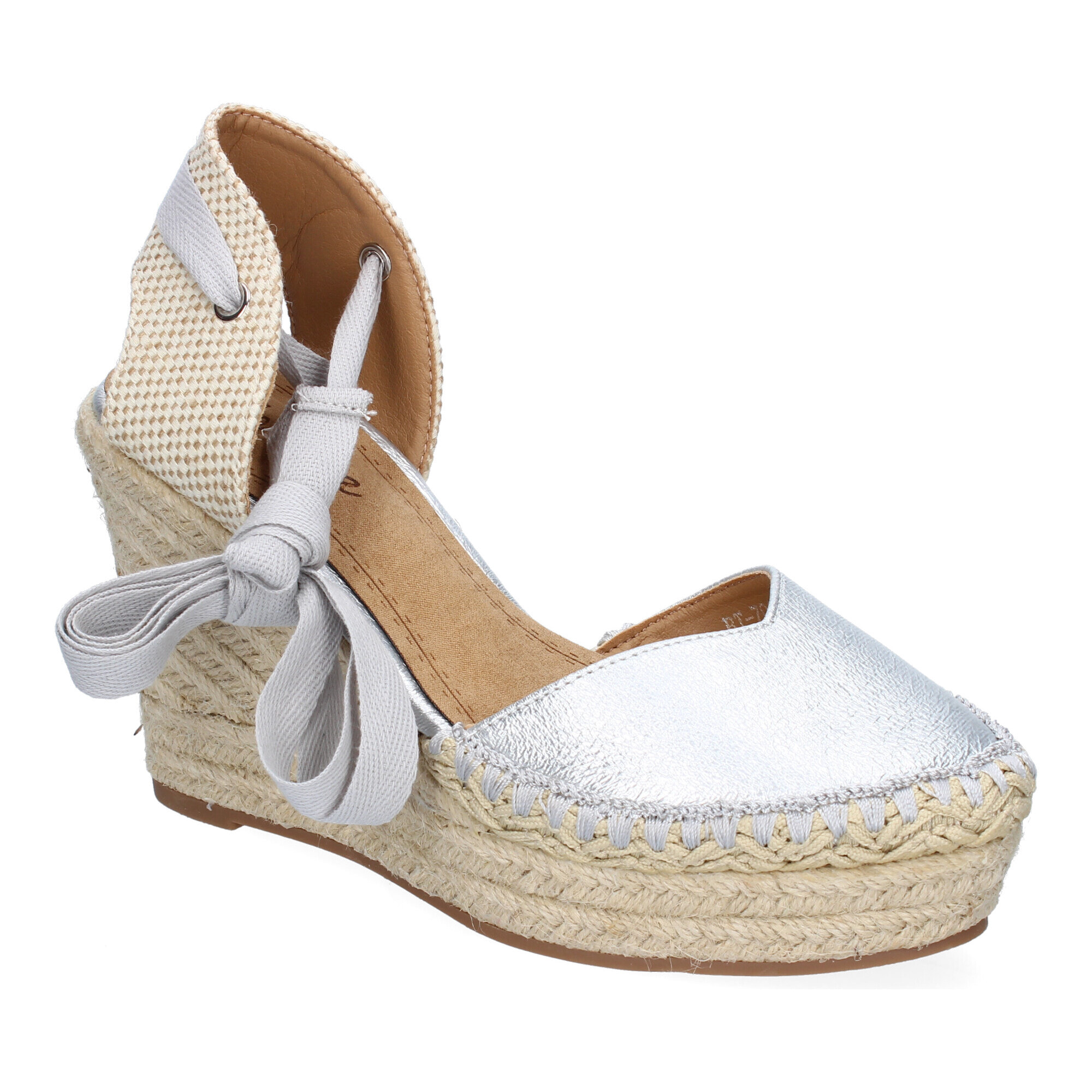 Sandalia de Mujer con Cuña de Yute, Comodas y Elegantes, Diseño Moderno con Cintas