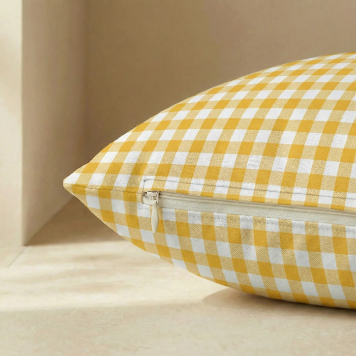 Housse antitaches pour lit pour animal Vichy Jaune