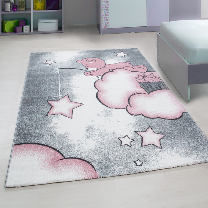 KIDS - Tapis enfant à motif ourson rose - KID0580ROS