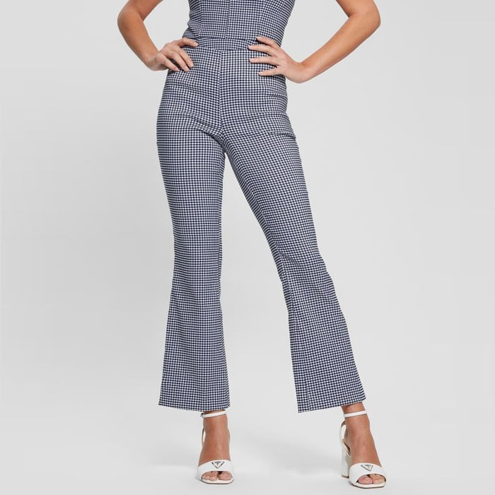 Pantalon New Ornella - slim fit - motif Vichy - bleu