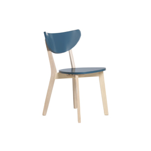 Chaises scandinaves bleu et bois clair (lot de 2) LEENA