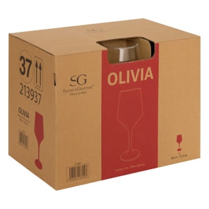 Lot de 6 Verres à vin transparent 35cl