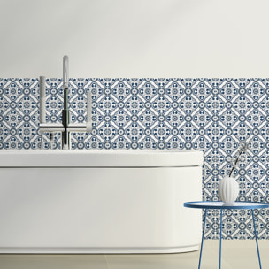 Stickers muraux - Sticker Mural Carrelage adhésif Cuisine Salle de Bain - 30 STICKERS CARREAUX DE CIMENT AZULEJOS INDRA