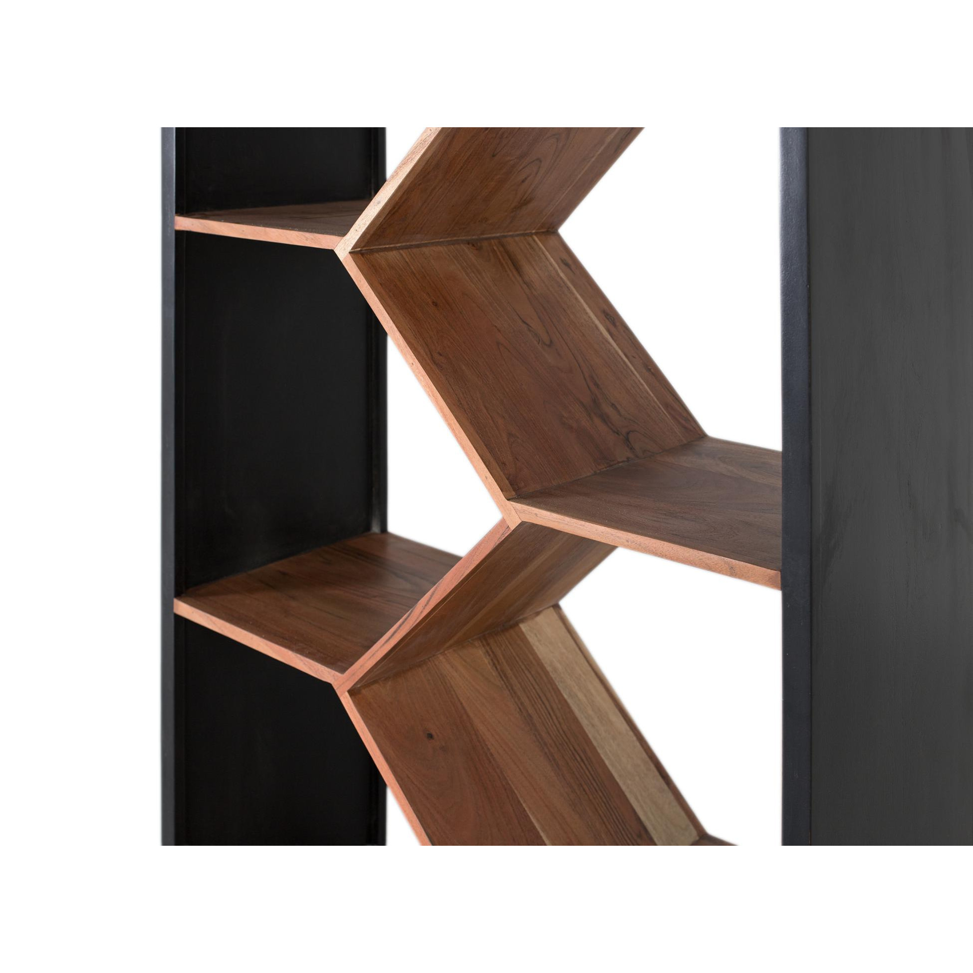 Librería de Madera de Mango 90 Cm Estilo Rústico Moderno