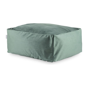 Puf de terciopelo desenfundable CORSO 50x50x25 cm verde agua