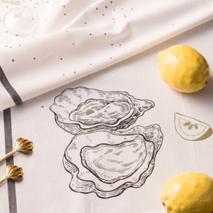 Torchon Huîtres et Citron