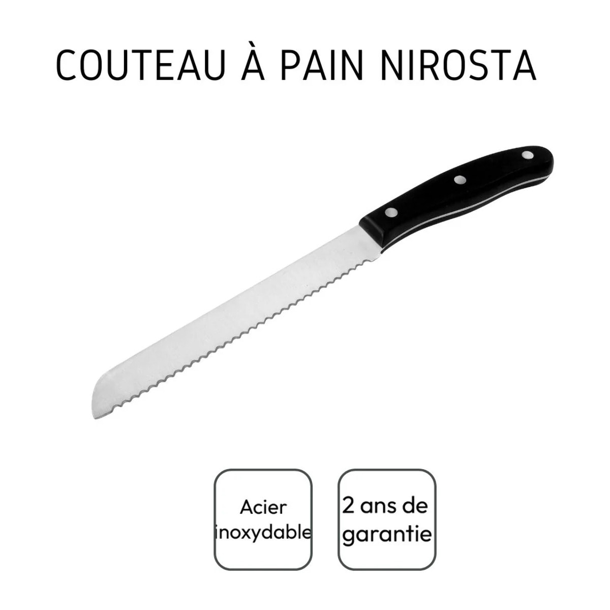 Set de 2 couteaux à pain 31 cm en inox Nirosta Fit