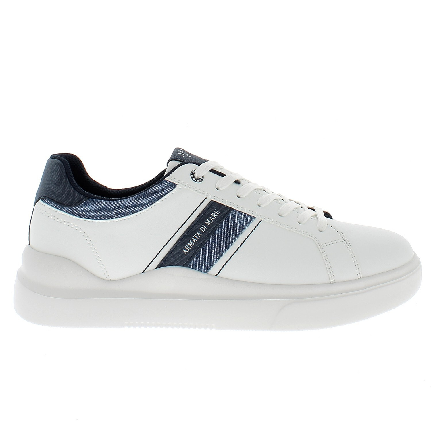 Armata di Mare Scarpe Uomo Court Sneakers Stringate con Soletta Rimovibile in Memory Foam AMU 1D935 Off White
