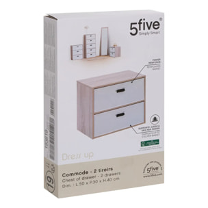 Commode Dress up 2 tiroirs beige