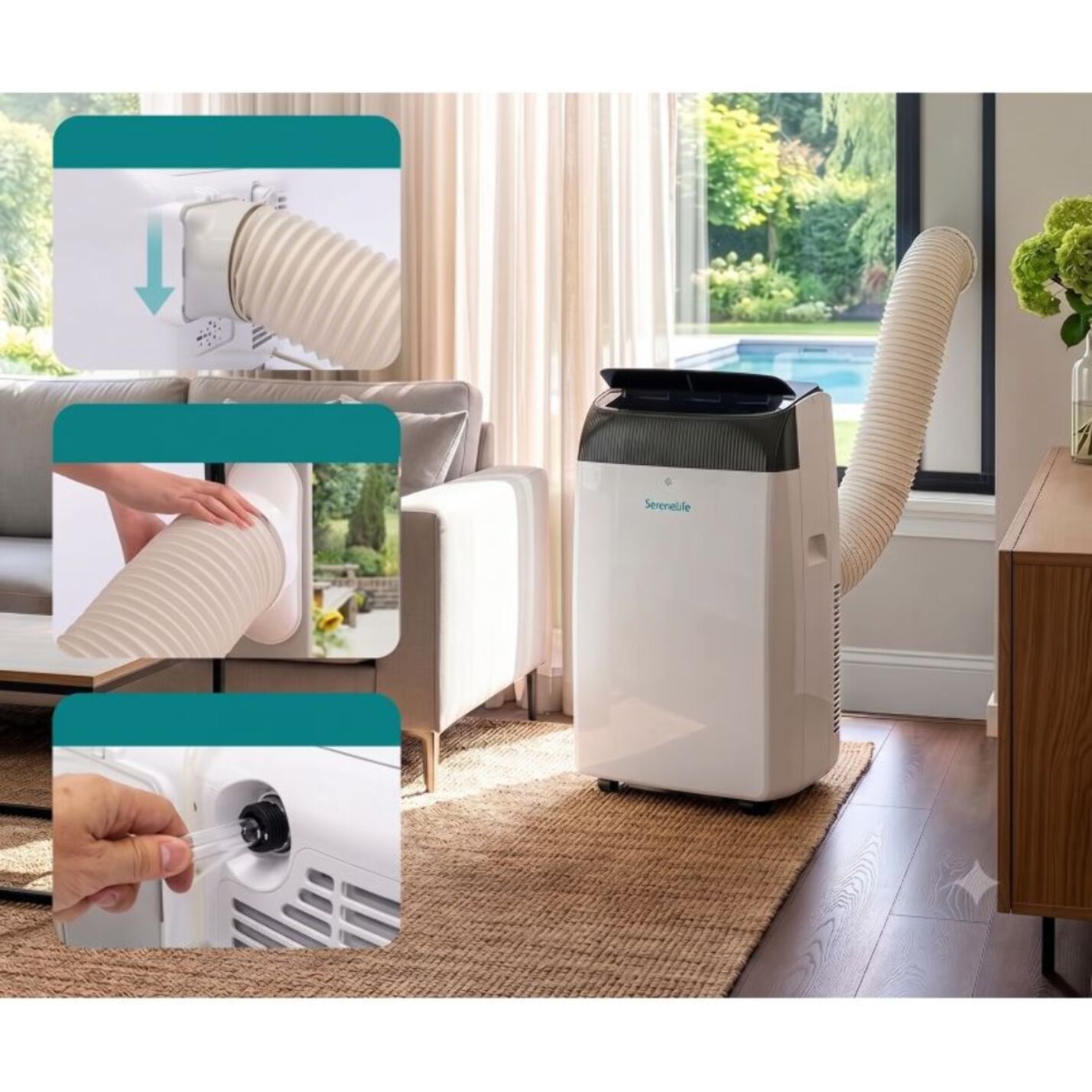 Climatiseur Mobile Wifi Classe A Blanc 12000BTU Serenelife SLPACW120EU