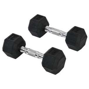 Juego de Mancuernas Hexagonales 2 x 5 kg Juego de Pesas con Barras de Conexión Kit de Entrenamiento de Fitness para Gimnasio en Casa