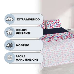 COMPLETO LETTO FANTASY, 100% Microfibra - PETALI