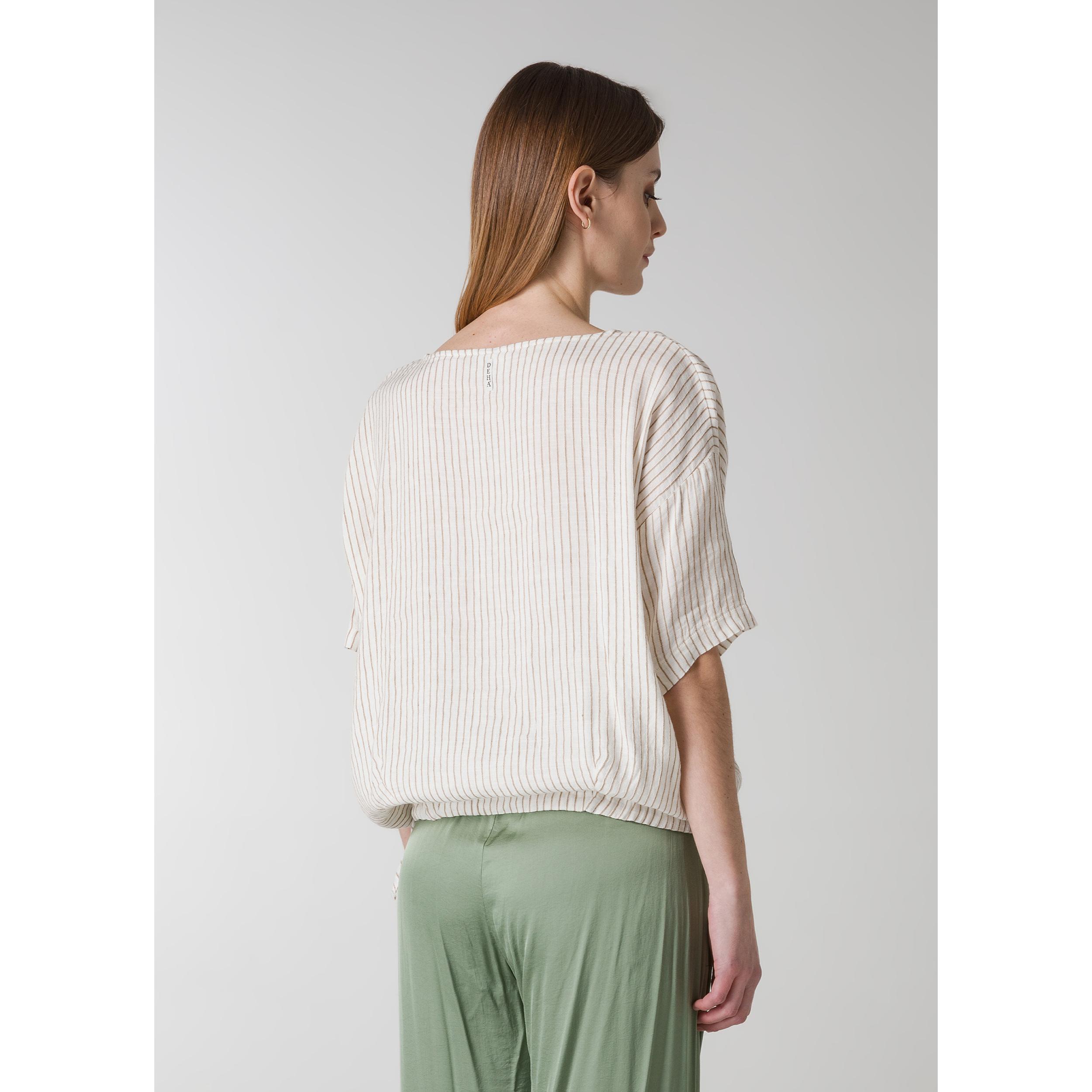 DEHA - Blusa PINSTRIPED LINEN BLOUSE in Lino per donna