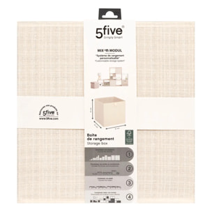 Boîte de rangement "Mix 'n' Modul" tweed beige 31x31cm