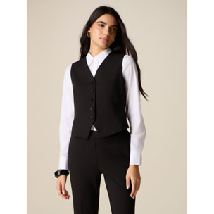 Oltre - Gilet in tessuto crêpe - Nero