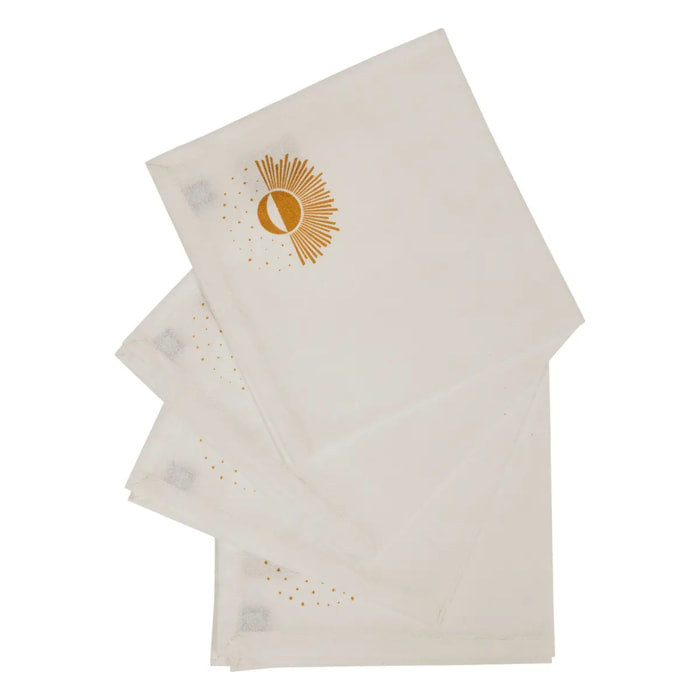 4 serviettes Solaris blanc L40xp40xH0,1cm
