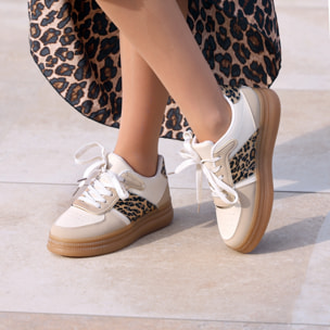 Sneakers in simil pelle multicolore