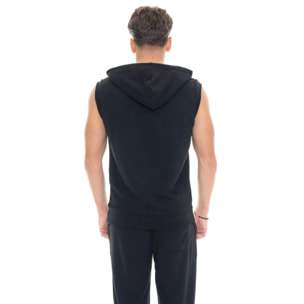 Felpa smanicata Leone 1947 Apparel con cappuccio e stampa Boxing. Per palestra.