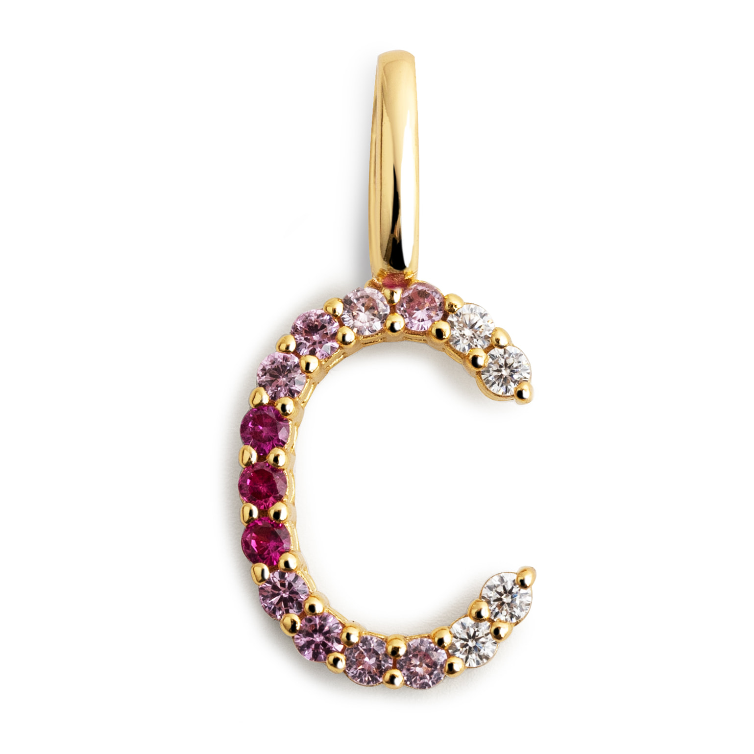 Charm Letter Spark Sakura Argento Placcato Oro