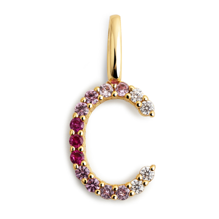 Charm Letter Spark Sakura Argento Placcato Oro