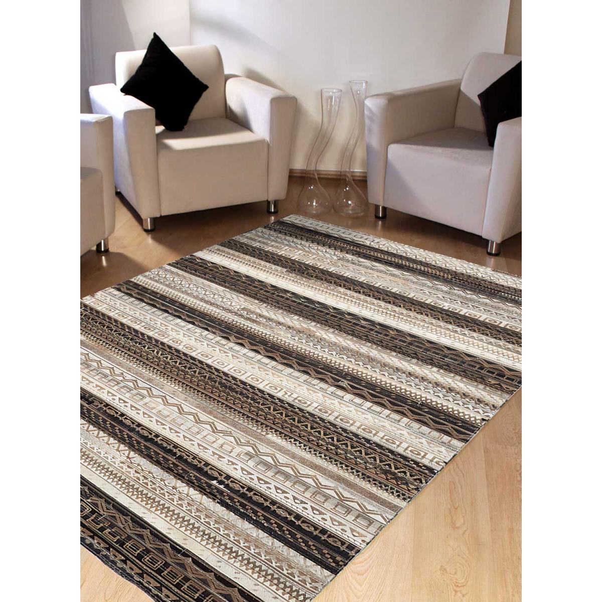 Tapis peau de vache kilim fait main VINI