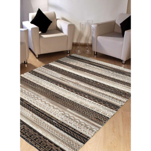 Tapis peau de vache kilim fait main VINI