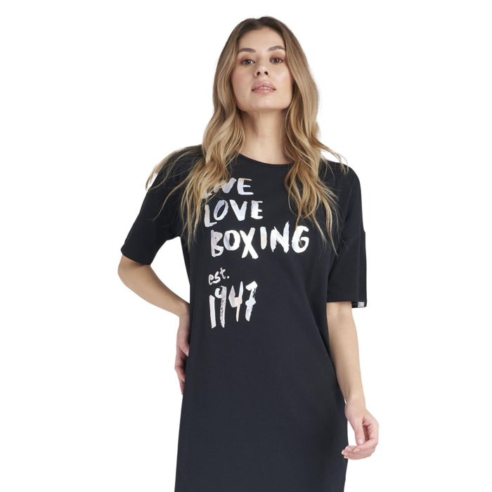 Camiseta maxi de manga corta de mujer brillante