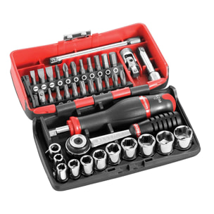 Coffret compact de serrage 1/4" + Set de vissage 38 outils FACOM R2NANOPB