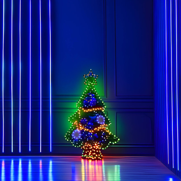 árbol navideño con 201 luces led intermitentes con 4 colores y temporizador 52x79,5cm