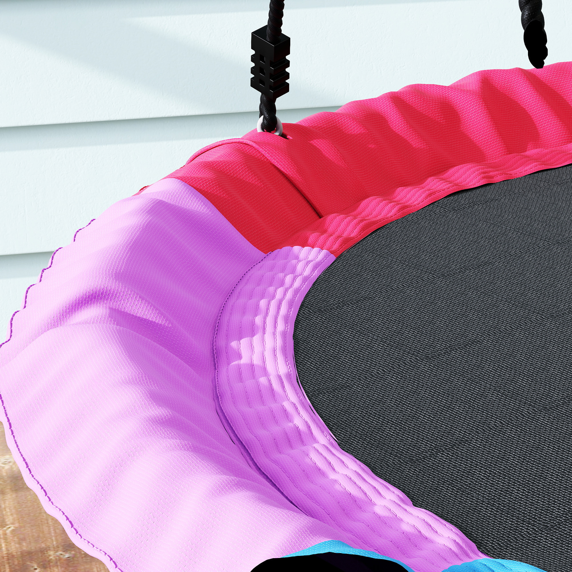 Columpio Nido Infantil, Ø120 cm, Altura Ajustable, Columpio Redondo para Bebés para Árbol, Carga 300 kg, para Interior y Exterior, para 4 Niños de 3 a 8 Años, Multicolor