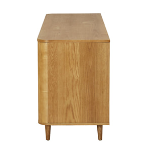 Milazzo - buffet bas - bois plaqué chêne et cannage - 176 cm - Bois