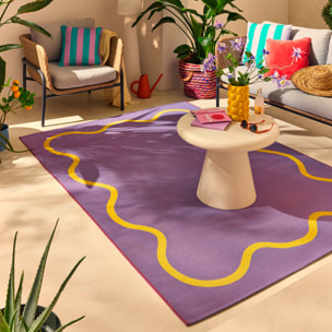 POSITANO - Tapis intérieur/extérieur à motif wavy violet